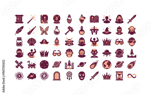 Fantasy and Sci-Fi Icons Collection for Games and Digital Art Projects
