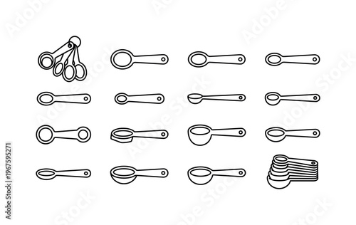 Measuring spoon set, tablespoon spoon, teaspoon spoon, half teaspoon spoon, quarter teaspoon spoon, measuring spoon with long