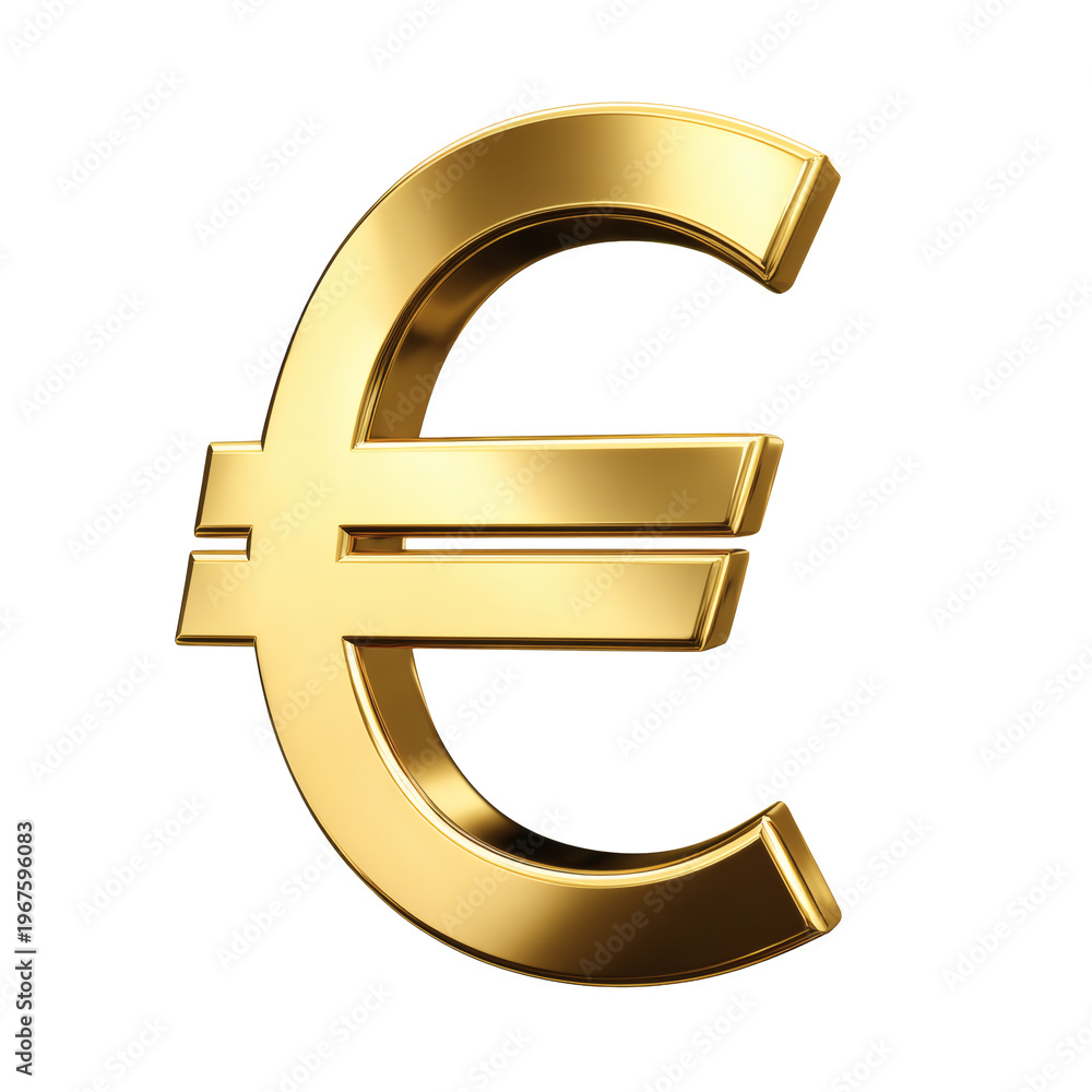 Fototapeta premium A luxurious shimmering three-dimensional golden euro currency symbol rendered with a rich metallic finish and elegant reflections, representing wealth, finance, and european economics&nbsp;