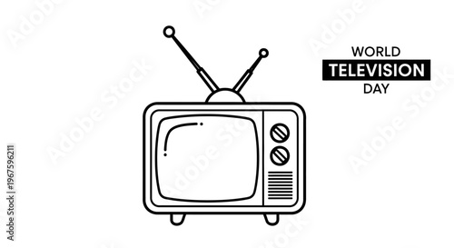 World Television Day illustration with vintage TV.