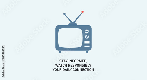 Television icon with responsible viewing message.