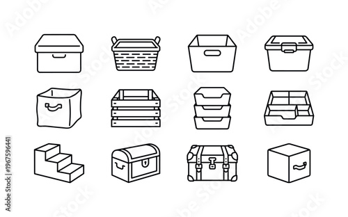 Storage box with lid, storage basket, storage bin, plastic container, fabric storage box, wooden crate, stackable bins, drawer