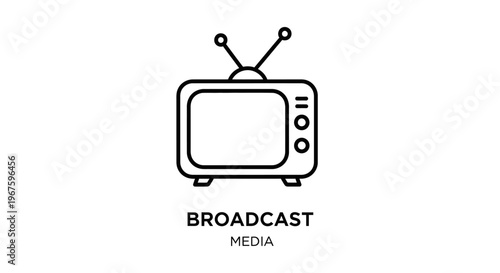 Television broadcast media icon illustration.