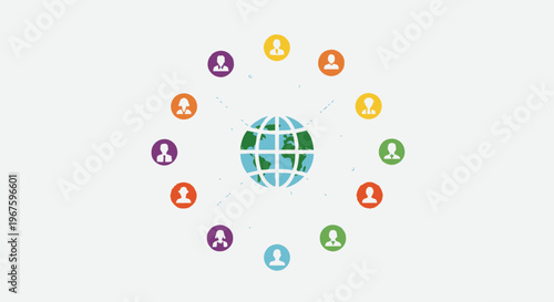 Global connections and social network concept.
