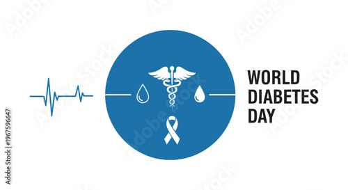 World Diabetes Day awareness campaign symbol.