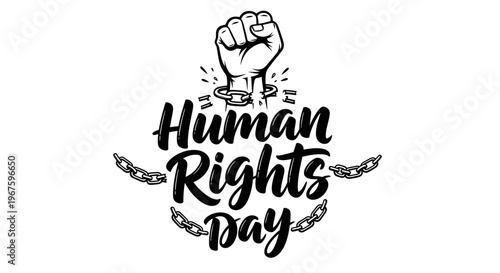 Human Rights Day awareness campaign logo.