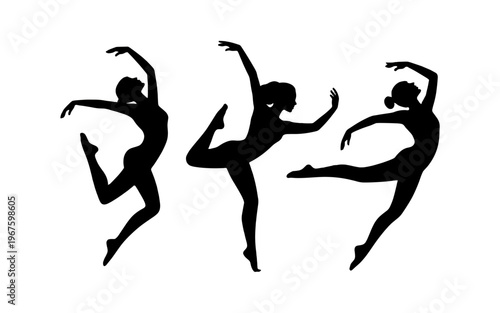 Elegant dancer silhouettes.