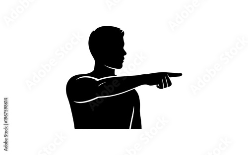 A Man Pointing, Silhouette Style.