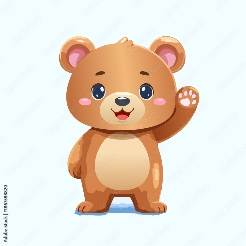 Obraz premium Kawaii-Stil - Niedlicher Bär