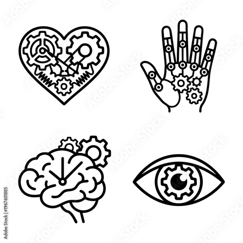 Biomechanical Clockwork Icon Set