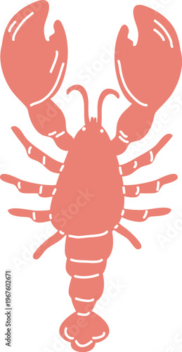 Lobster Seafood Emblem Silhouette
