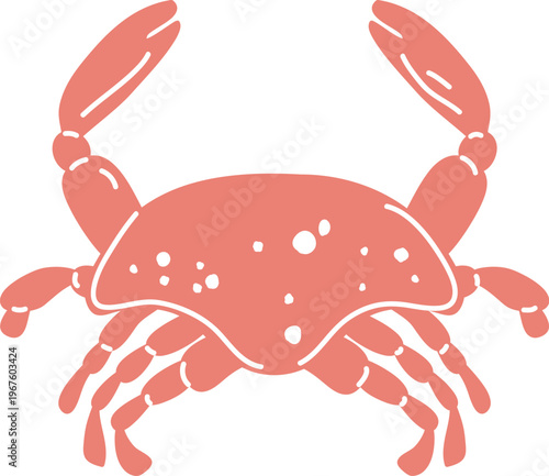 Crab Raised Claws Silhouette