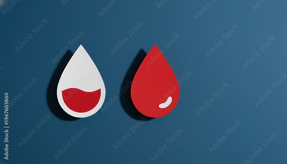 Fototapeta premium Blood drop paper cutouts for thalassemia awareness and donation