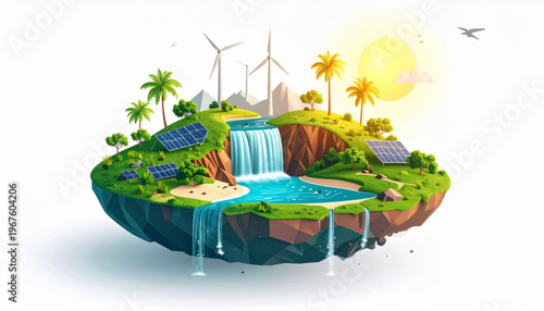 Floating Solar Island Paradise