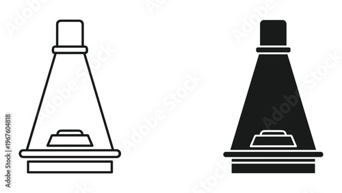 Black and white range hood icons in line and solid styles on white background
