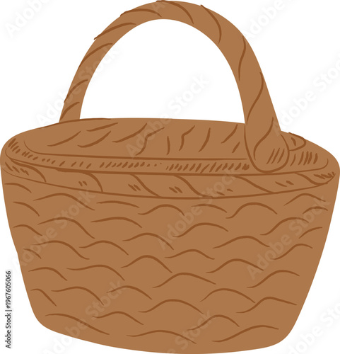 Basket With Lid Wicker Cartoon
