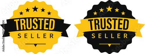 Trusted seller vector modern circle design, for icon, logo, seal, tag, sign, seal, symbol, badge, stamp, sticker