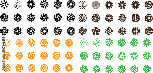 Gear icons, mechanical symbols, industrial logos, 40 gearwheel graphics