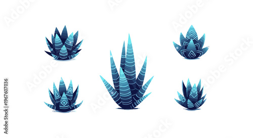 Blue Crystal Clusters with Turquoise Tipped Points.