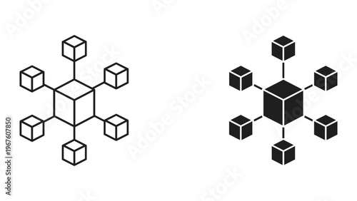 Sickle and hammer icons in black and white with a star symbol