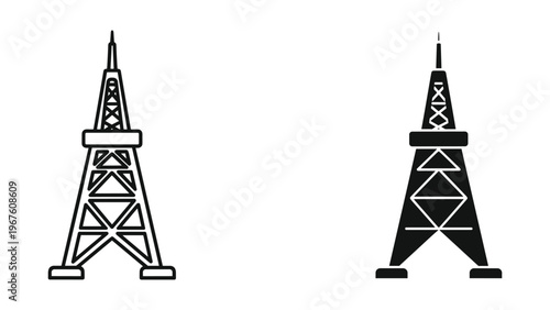 Black and white wifi signal icons with curved lines and circles