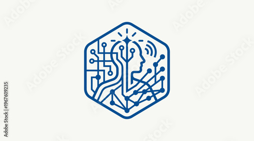 Abstract Logo Of Artificial Intelligence And Human Brain