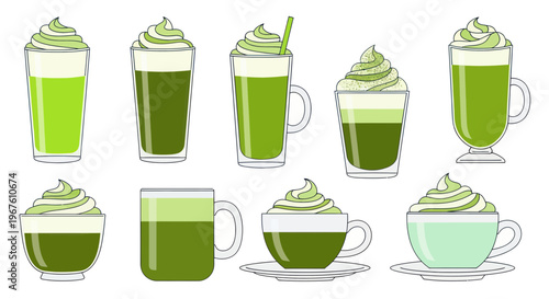 Matcha Drinks Collection: Iced Lattes, Frappes, and Mochas
