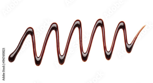 Chocolate syrup drizzle on a transparent background