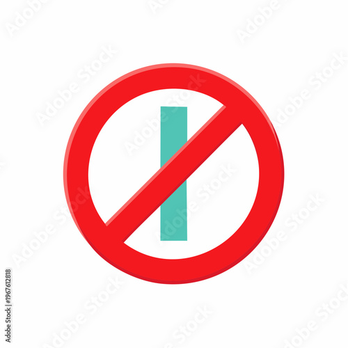Prohibited letter I icon, no entry sign, ban symbol, forbidden glyph
