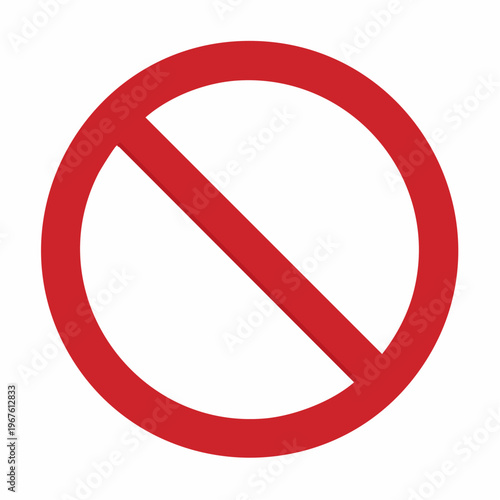 Red Circle with a Line Through It Icon, Prohibited Sign, Restriction Concept