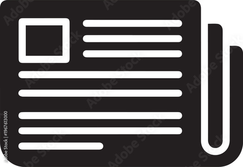 Newspaper Icon Flat Vector Design, Daily News Media Symbol, Journalism, Press Publication, Article Layout Concept, Information and Headlines, Print Media Icon Isolated on Background