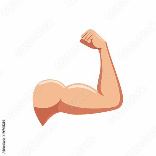 Cartoon illustration of a muscular arm flexing showing strength and power
