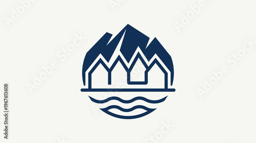 Minimalist Mountain Homes Logo Design