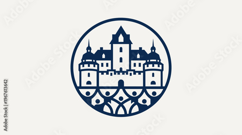 Elegant Castle Logo in Circle