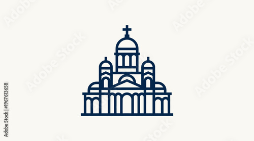 Minimalist Outline of Helsinki Cathedral