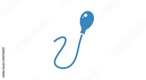 Blue sperm icon with tail on white background, medical symbol, fertility concept