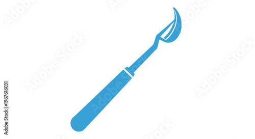 Blue surgical scalpel icon, medical instrument, healthcare symbol isolated on white background