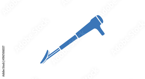 Blue Surgical Laparoscopic Grasper Instrument Icon on White Background