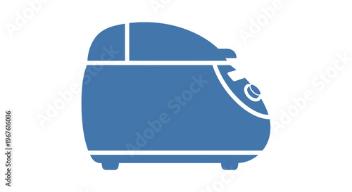 Blue rice cooker icon, kitchen appliance, cooking equipment, simple vector illustration