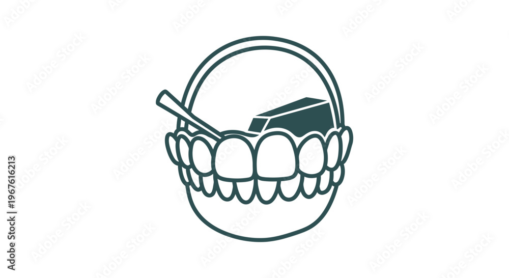 Obraz premium Dental Implant Surgery Concept: Tooth Crown Placement with Surgical Tool
