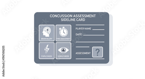 Concussion Assessment Sideline Card for Sports Injury Evaluation