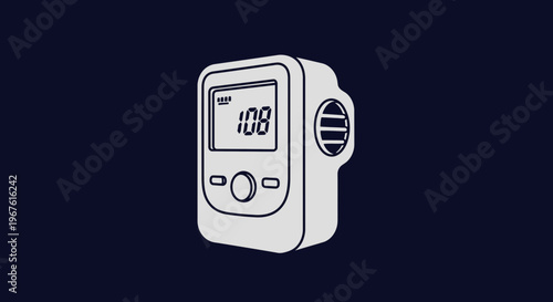 Digital Blood Pressure Monitor Device with Screen Displaying 108