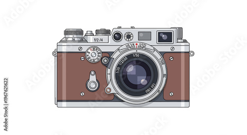 Vintage Brown Film Camera Equipment.