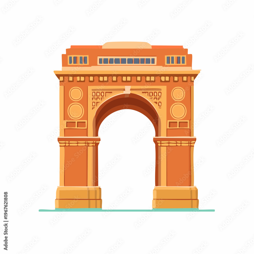 Fototapeta premium Architectural Illustration of a Grand Archway Design with Ornamental Details and Historical Significance
