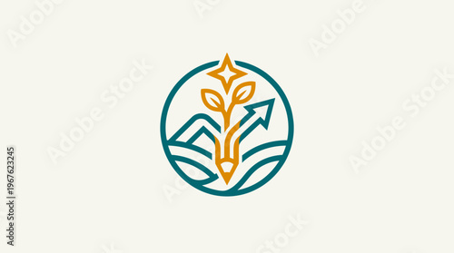Minimalist Logo Featuring Growth Progress and Creativity