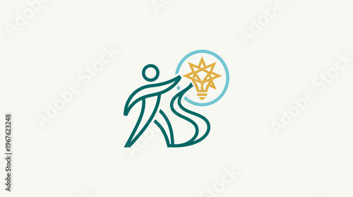 Abstract Logo Representing Idea Innovation and Solutions