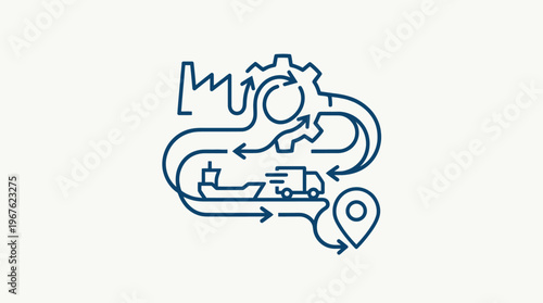 Supply Chain and Logistics Process Icon