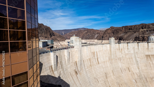 Εκτύπωση καμβά Hoover Boulder Dam in Nevada and Arizona looking at the Dam Face and the rock wa