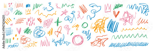 Crayon pencil scribble with chalk color line and texture splash text. Marker drawing pen with messy pastel hand and vector stripe squiggle. Scrawl background playful with divider pattern doodle.