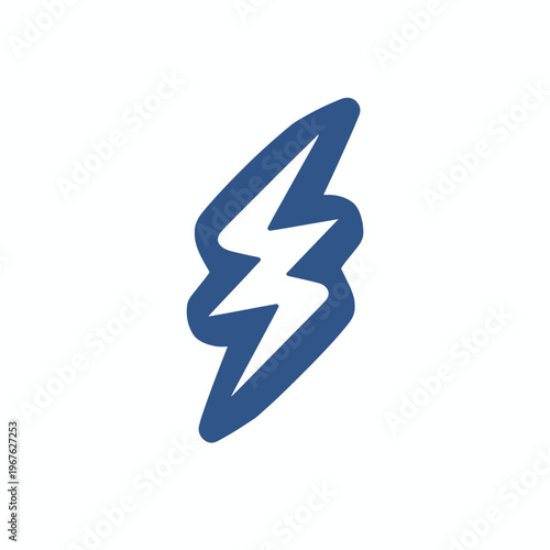 Free Download A stylized blue lightning bolt, a symbol of power and energy - GFXLoad